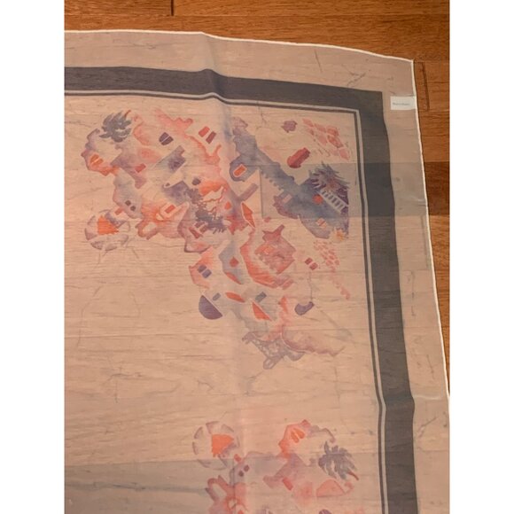 Vintage Itadi Abstract Print Sheer Scarf 29" x 29" - Picture 4 of 9